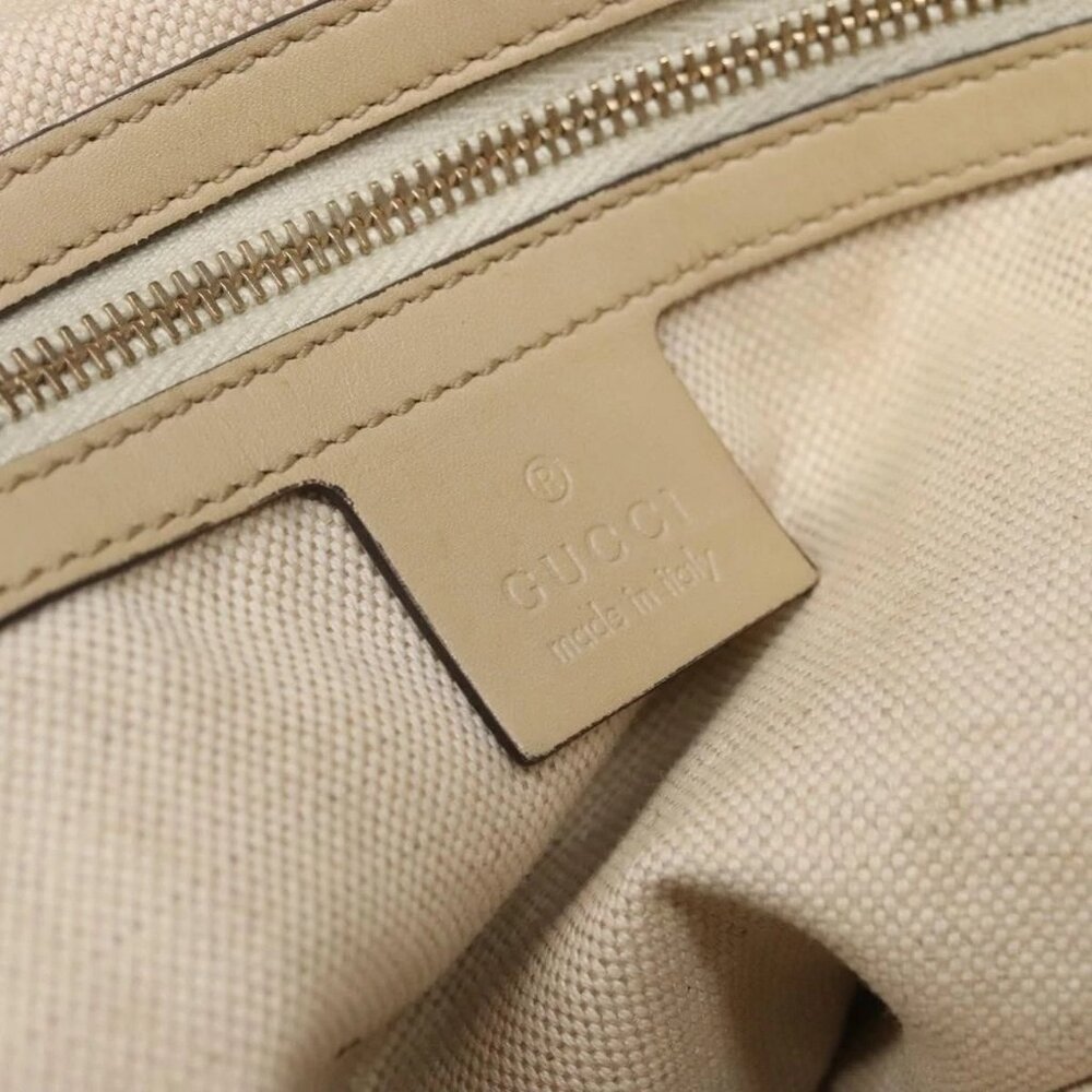 GUCCI GG Canvas Web Sherry Line Tote Bag Beige Gold 257062 Auth 140783 - Picture 12 of 16